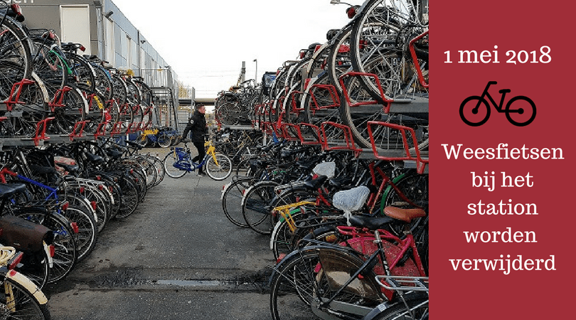 Weesfietsen verwijderd uit fietsenstalling van station