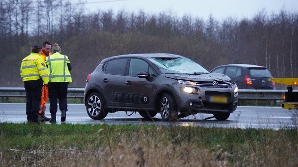 Veel schade bij ongeval op A28 bij Assen-Zuid