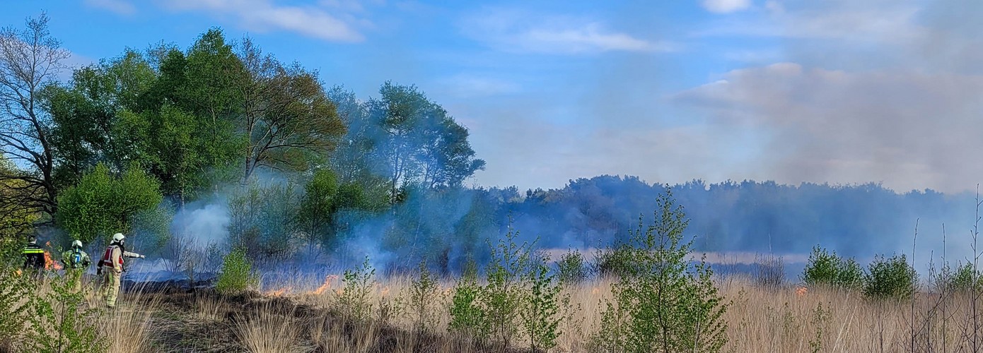 Flinke heidebrand nabij recreatiegebied Baggelhuizerplas (Video)