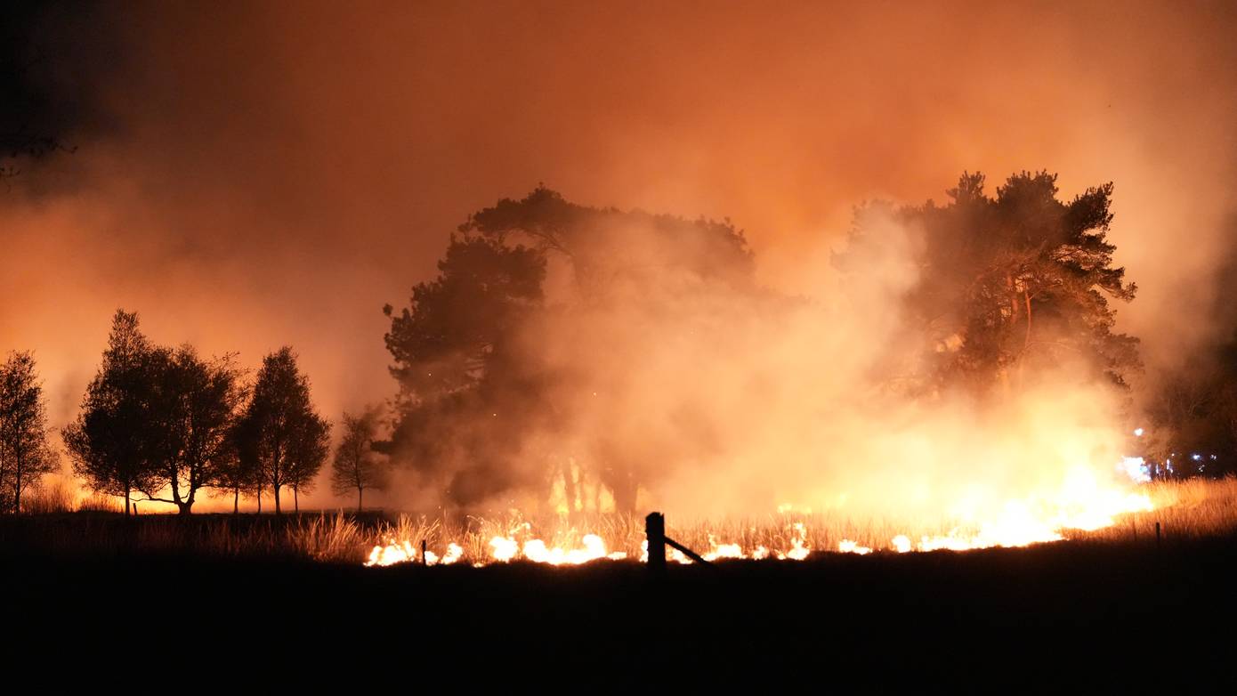 Zeer grote natuurbrand tussen Assen en Witten (Video)