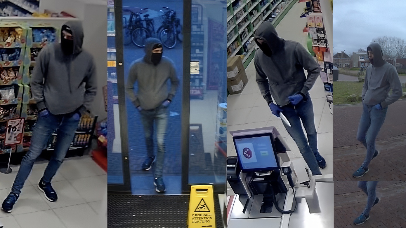 Video: wie is deze man die overval pleegt op Kruidvat in Kloosterveen?