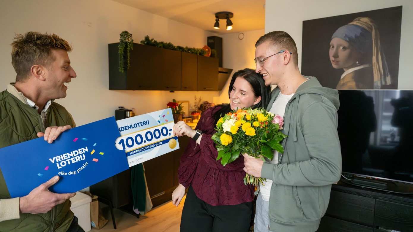 Elisa en Koen uit Assen winnen 100.000 euro bij de VriendenLoterij