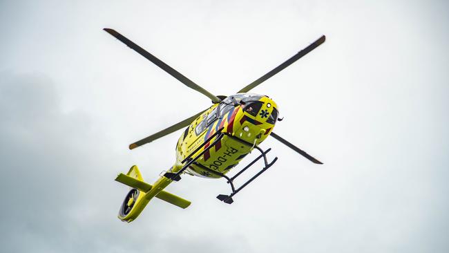 Traumahelikopter bij ernstig ongeval tussen fietsers